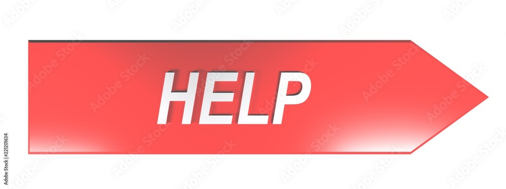 Poster help on red arrow - 3d rendering