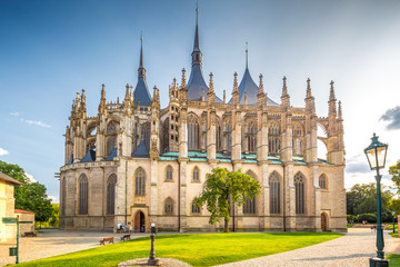 The Cathedral of St Barbara in Kutna Hora, Czech Republic, Europe. - obrazy, fototapety, plakaty
