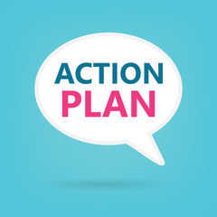 action plan on a speech bubble- vector illustration