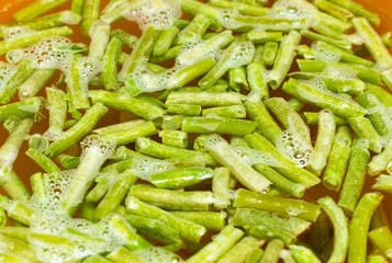 cooking Slice of green beans