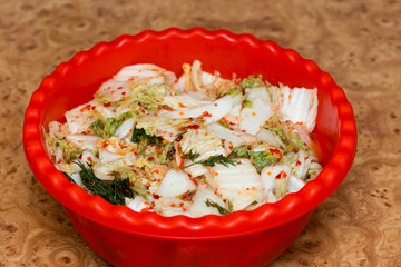 Kimchi salad of korean food traditional