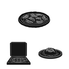 Isolated object of pizza and food logo. Set of pizza and italy vector icon for stock.