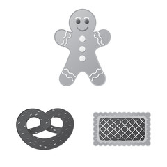 Isolated object of biscuit and bake icon. Set of biscuit and chocolate stock vector illustration.