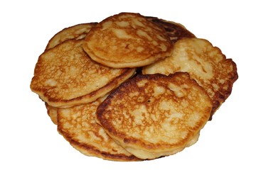 Russian pancakes, isolated on white