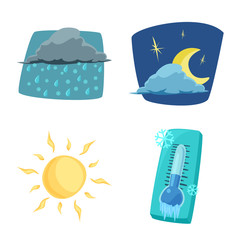 Isolated object of weather and climate symbol. Set of weather and cloud stock symbol for web.