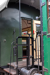 Old carriage exterior on the shunting platform, authentic industrial details and craftsmanship...