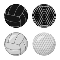 Vector design of sport and ball symbol. Set of sport and athletic stock symbol for web.