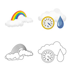 Isolated object of weather and weather symbol. Collection of weather and application stock symbol for web.