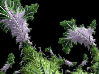 Green Purple Abstract Computer generated Fractal design. Fractals are infinitely complex patterns that are self-similar across different scales. Great for cell phone wall paper. Images of Mandelbrot 