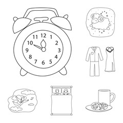 Isolated object of dreams and night icon. Collection of dreams and bedroom stock vector illustration.