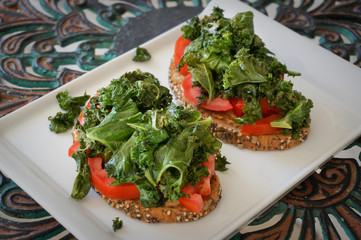Healthy kale toast