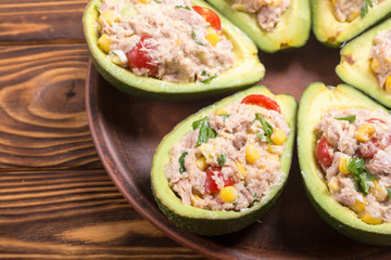 Avocado stuffed with salad