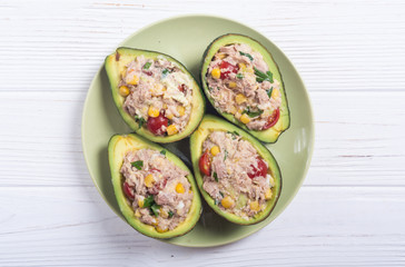 Avocado stuffed with salad