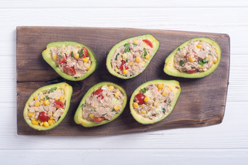 Avocado stuffed with salad