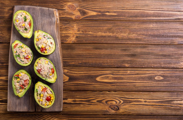 Avocado stuffed with salad