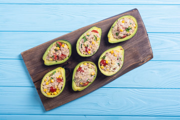 Avocado stuffed with salad