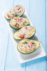 Avocado stuffed with salad