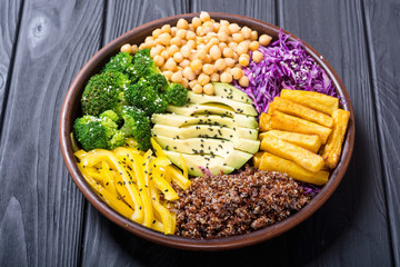 Healthy vegan salad . Buddha bowl