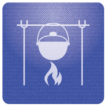 Fire and pot icon
