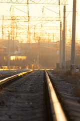 the railway at sunset