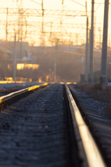 the railway at sunset