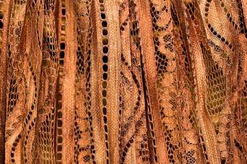 brown curtain texture, macro