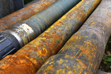 Used Industrial Steel Piping Background