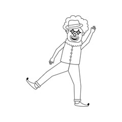 friendly funny clown performer character