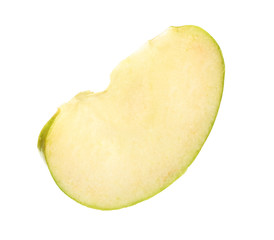 Slice of fresh apple on white background