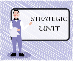 Text sign showing Strategic Unit. Conceptual photo profit center focused on product offering and market segment..