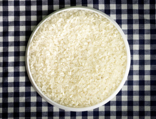 rice on a cloth background