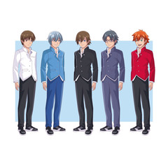 Obraz premium Young mens anime cartoons