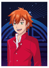 Young man anime cartoon