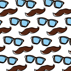 vintage hipster glasses and mustache background design