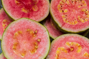 Ripe guava on white background
