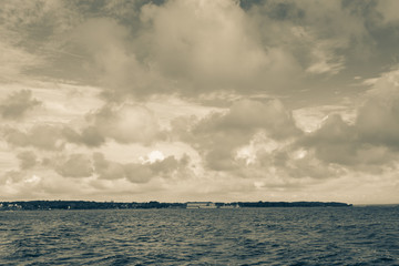 Obraz premium Seascape sea horizon and sky.