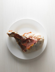 a piece of meat on a plate