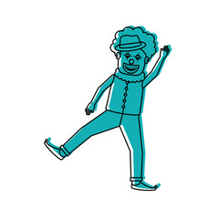 friendly funny clown performer character