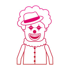 portrait happy clown with makeup and hat