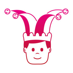happy face man with jester hat character
