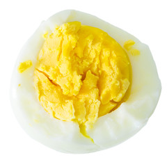 boiled egg on white