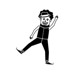 friendly funny clown performer character