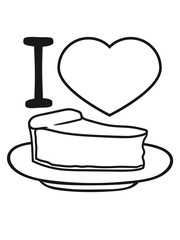 i love herz liebe pause kuchen käsekuchen schnittchen teller lecker hunger essen heiß glas tasse tee kaffee trinken durst kochen café lecker comic cartoon clipart