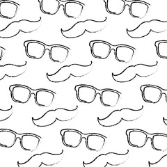 vintage hipster glasses and mustache background design