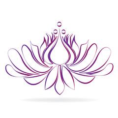 Logo lotus flower stylized graphic design