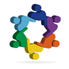 Logo teamwork union people 3D image