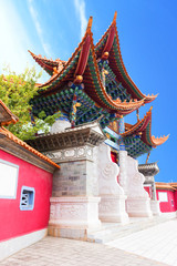 Naklejka premium Traditional Chinese concept: ancient Chinese architecture