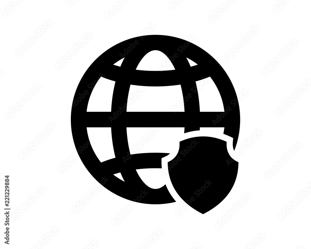 Canvas Prints black computer shield earth secure protect image vector icon logo symbol