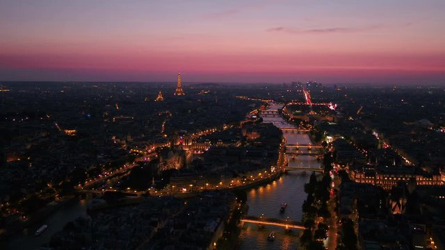 Aerial France Paris Notre Dame Cathedral