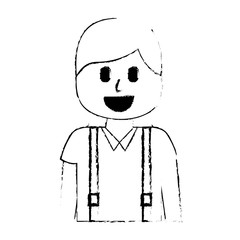 cartoon smiling man portrait character